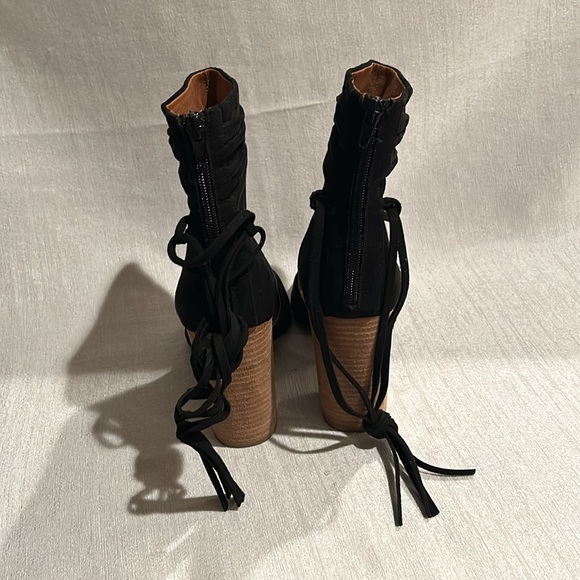 Dolce by Mojomoxy Pointed Open Toed Lace Up Heels - Picture 3 of 6